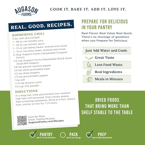 Augason Farms Dehydrated Diced Bell Peppers Can | Emergency Food Supply, 113 Servings, 25 Year Shelf Life, Red and Green Peppers, Dehydrated Meals