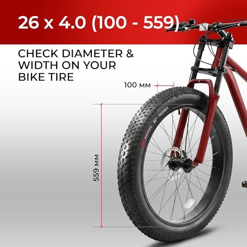 Pair 26 x 4.0 Fat Mountain Bike Tires - Foldable 100-559 3mm Anti Puncture