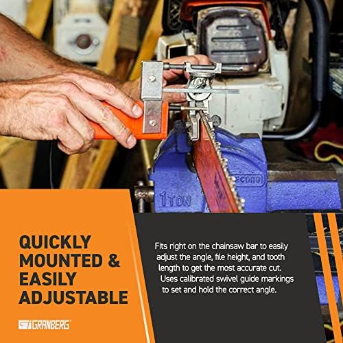 Granberg G1012XT 12V Bar-Mounted Chainsaw Sharpener, Standard Chain Pitches | 24, 000 RPM Motor Sharpens Crosscut, Ripping and Skip Tooth Chains