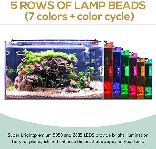 hygger 18W 24/7 Lighting Aquarium LED Light, Sunrise-Daylight-Moonlight Mode and DIY Mode