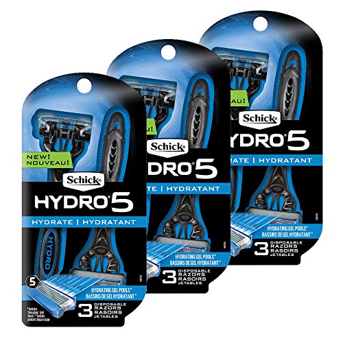 Schick Hydro Sensitive 5-Blade Disposable Razors for Men, 9ct