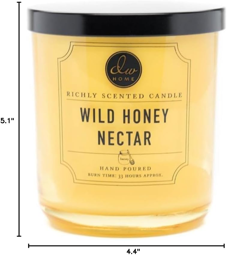 DW Home Decoware Richly Scented Candle Medium Single wick 9.69 oz ---- Wild Honey Nectar