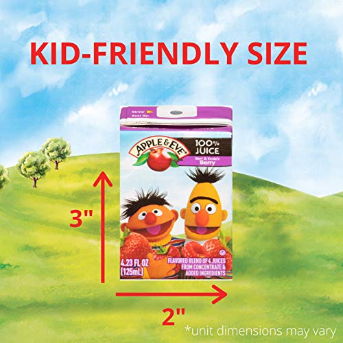 Apple & Eve Sesame Street Big Bird's Apple Juice, 4.23 Fluid-oz, 8 Count, Pack of 5
