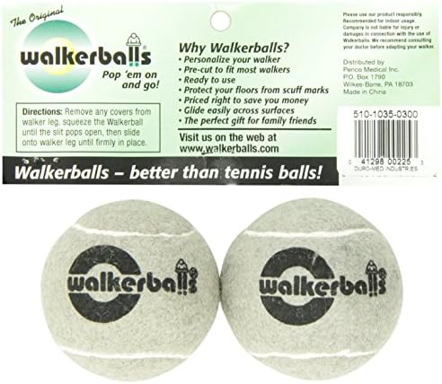 DMI Walkerballs Precut Walker Tennis Ball Glides, Fit Most Walkers, 1 Pair