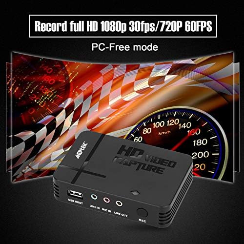 AGPTEK HD Game Capture Video Capture 1080P | HDMI/AV Recorder Xbox 360&One/ PS3 PS4,Support Mic in with Both HDMI and AV Input