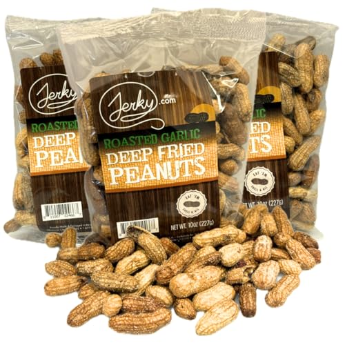 Jerky.com Deep Fried Spicy Hot Peanuts in Shell 3 Pack - Bold & Savory Peanuts - Roasted Spicy Peanuts in Shell for Human - USA Grown, Ultimate Spicy Gourmet Gift Peanuts (30oz Total)