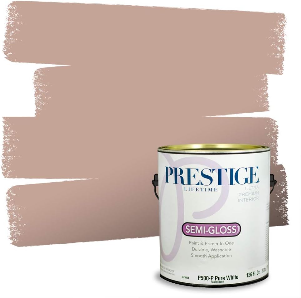 PRESTIGE Paints Exterior Paint and Primer In One, 1-Gallon, Semi-Gloss, Comparable Match of Sherwin Williams* French Roast*