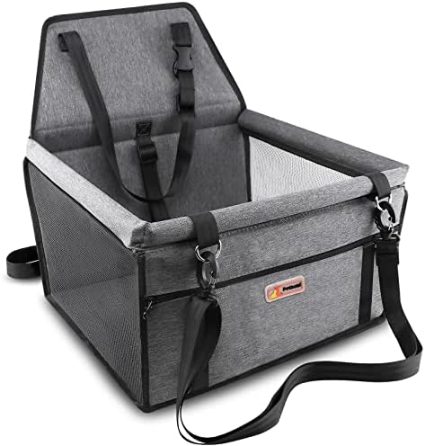 Petbobi Dog Car Seat for Small Dogs and Cats up to 15 lbs, Portable Booster | Pink, Water-resistant Oxford fabric, PVC Tubes, Folds Flat, Clip-on Leash Keeps Pups Secure and Drivers Focused