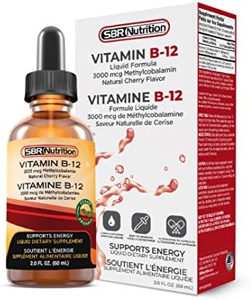 SBR Nutrition Vitamin B12 Sublingual Liquid Drops - Methylcobalamin, VIT B 12 Supports Energy, Max Absorption, 3000mcg Per Serving, 60 Servings