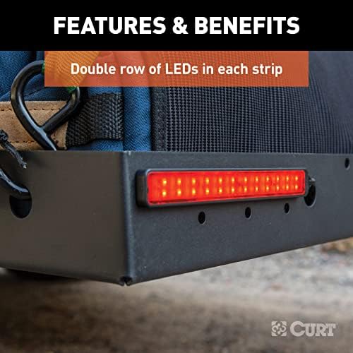 CURT 53201 Auxiliary LED Trailer Lights for Cargo Carriers and Bike Racks