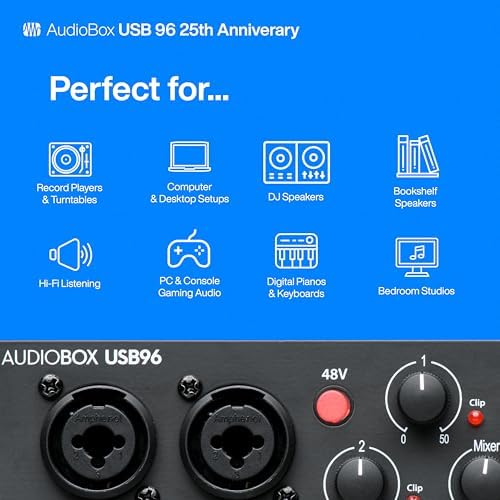 PreSonus AudioBox USB 96 25th Anniversary Studio Recording Package