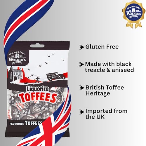 Walkers' Nonsuch Liquorice Toffees | with Condensed Milk & Black Treacle | Imported from the UK | Traditional British Candy | Old Fashioned Licorice