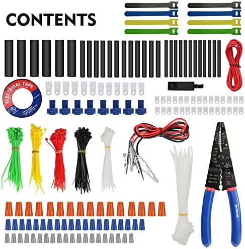 WORKPRO Crimping Tool Kit with 582PCS Heat Shrink Wire Connectors | Electrical Wire Terminals for AWG 22-10, 3-in-1 Wire Strippers Cutters & Crimpers