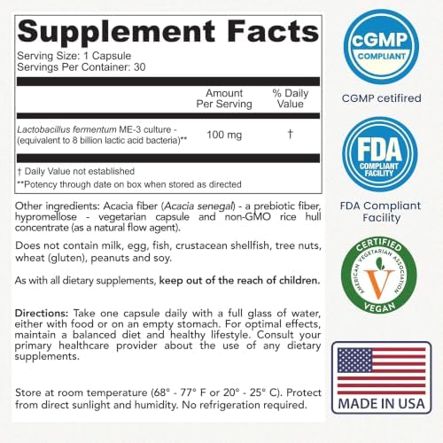 Reg'Activ Essential ME-3 Glutathione Supplement, Probiotic, 30 Vegan Caps