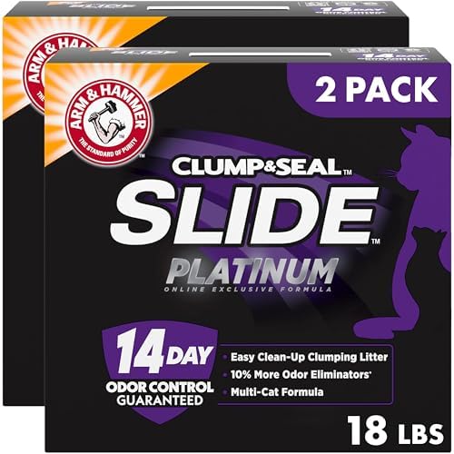 ARM & HAMMER Slide Platinum Easy Clean-Up Clumping Cat Litter, 18 lbs