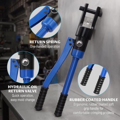 Lichamp 16 Packs Hydraulic Cable Lug Tool Set 6 AWG to 4 0 AWG with Case