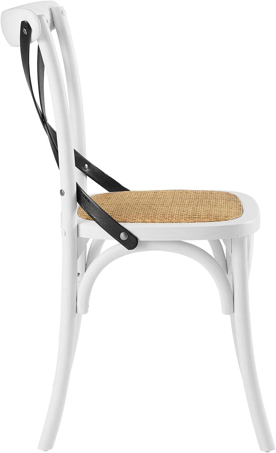 Modway Gear Rustic Modern Farmhouse Elm Wood Rattan Dining Chair in Gray