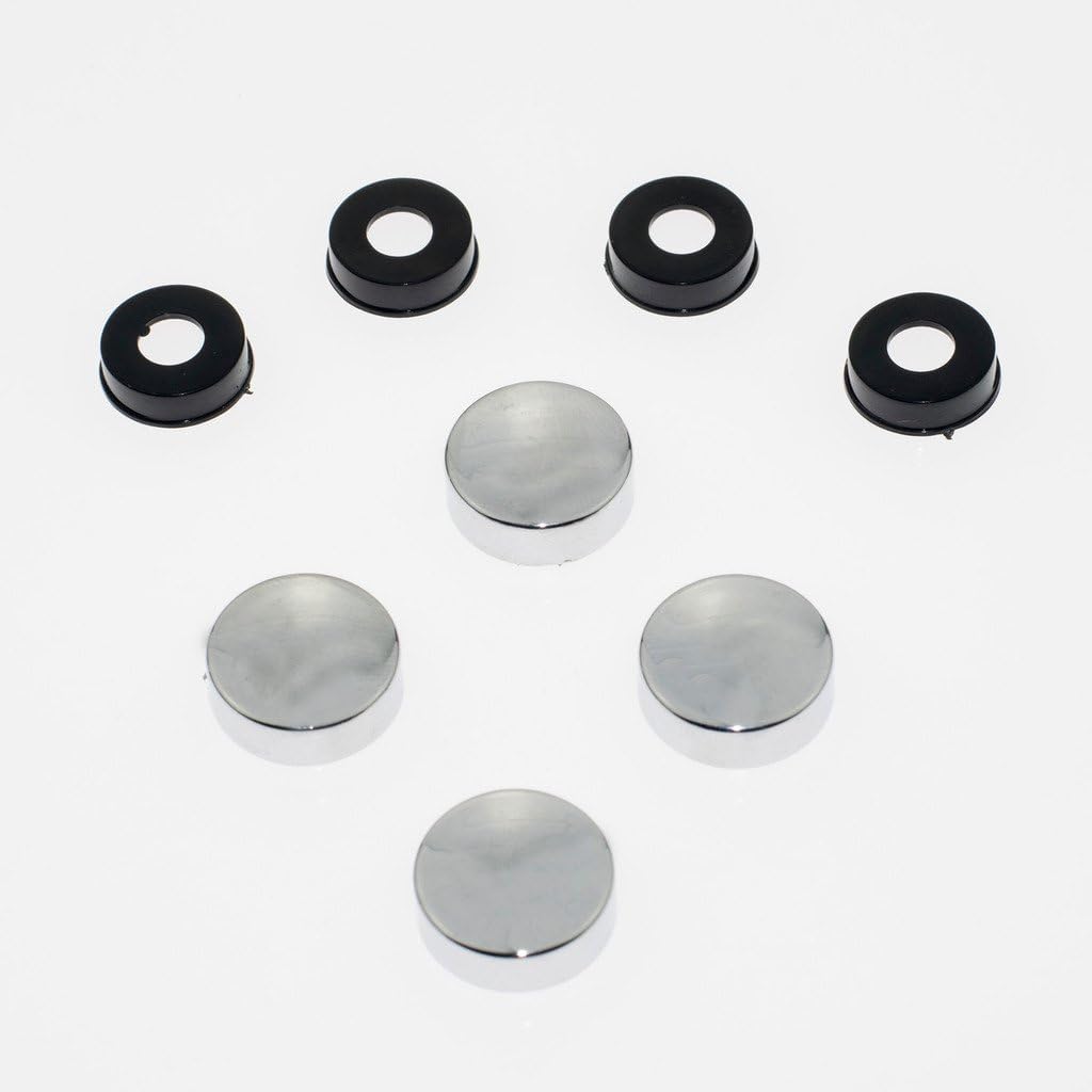Chrome License Plate Screw Caps - 4 Pieces