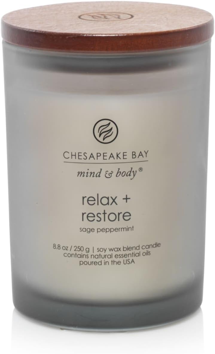 Chesapeake Bay Balance + Harmony Scented Candle Water Lily Pear Fragrance 50 Hours Burn Time Warm & Decorative Soy Wax Blend