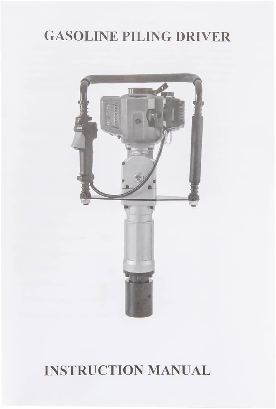 Gas Powered T Post Driver Manual Piledriver 2 Stroke 52cc Gasoline Pile Driver Kit Farm Fence Post Hammer Push Pile Lightweight Petrol Piledriver