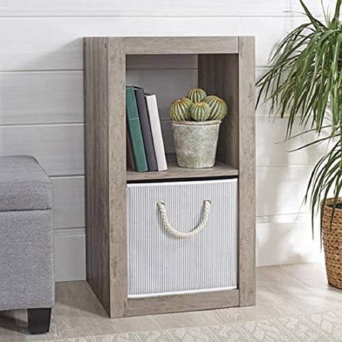 Better Homes and Gardens.. Bookshelf Square Storage Cabinet 4-Cube Organizer (Weathered) (White, 4-Cube) (Rustic Gray, 2-Cube)