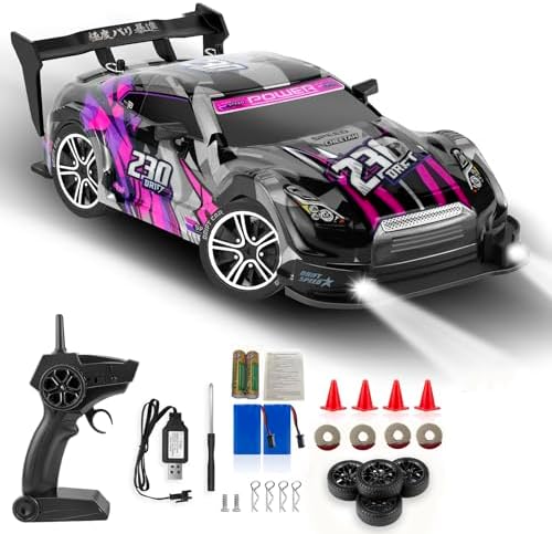 RC Drift Car, 1:16 Scale Drifting RC Cars 2.4GHz 4WD 40km/h | RC Race Car, High-Speed Remote Control Drift Car Vehicle, Racing Sport Toy Gift for Boys Girls Kids(Purple)