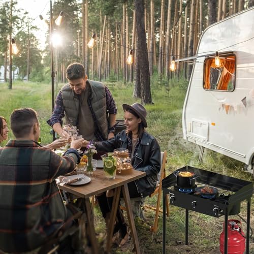 Camplux Camping Stove 2 Burners, Propane Burner 260,000 BTU, Heavy Duty Gas Stoves for Outdoor Cooking