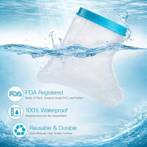 Waterproof Foot Cast Cover for Shower Adult, Patented Ankle Wound Protector Watertight Seal