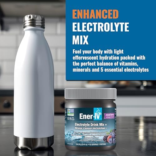 Ener-IV Electrolyte Drink Mix, Natural Flavors - Mixed Berry, 45 Servings