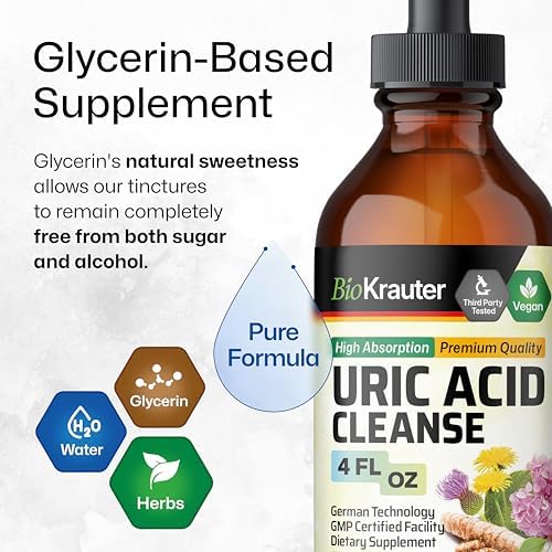 BIO KRAUTER® 7-in-1 Uric Acid Support Supplement with Tart Cherry, Dandelion Root, Cranberry