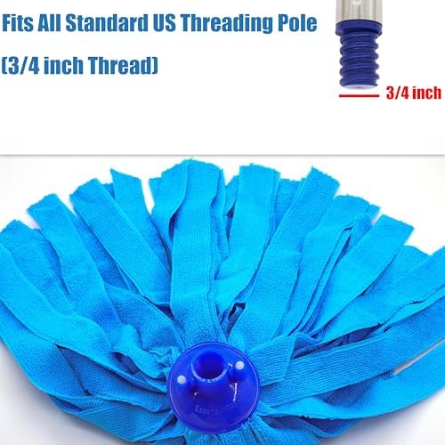 EaseYourDay 3 Pack Microfiber String Mop Head Refills, Standard US Thread