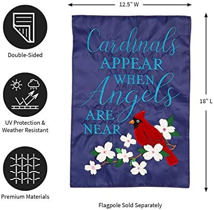 Cardinals Appear Garden Applique Flag - 13 x 1 x 18 Inches