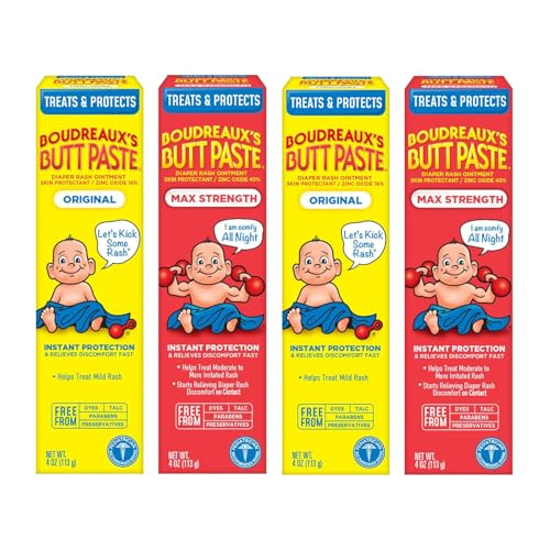 Boudreaux's Butt Paste Diaper Cream, Dermatologist-Tested Original Diaper Rash Cream for Daily Prevention and Relief, Baby Ointment, 2oz Tube