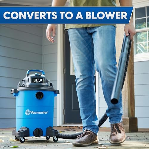Vacmaster VOC809PF 8-Gal 4 Peak HP Utility Wet/Dry Vacuum Blue