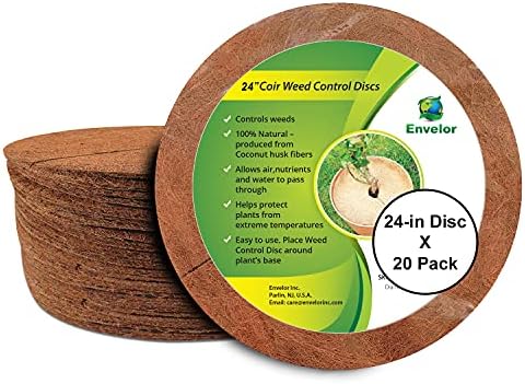 Envelor 20 pcs Coconut Fibers Mulch Ring 4 Inches Tree Protector Mat Coconut Mulch Cover Natural Coconut Fiber Weed Control Rings, Tree Ring Plant Cover for Indoor Outdoor Plants, Pot, Landscaping