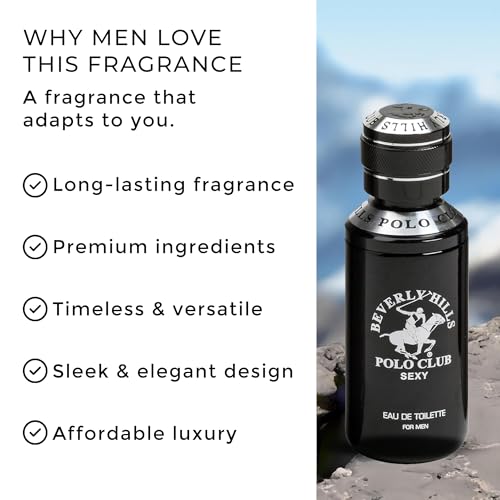Beverly Hills Polo Club SEXY - Oriental, Woody Cologne for Men - Timeless, Fresh & Masculine Fragrance Scent - Eau De Toilette Spray 3.40fl.oz / 100ml