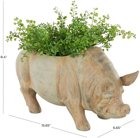 Deco 79 Metal Watering Can Indoor/Outdoor Planter, 10" x 6" x 12", Brown
