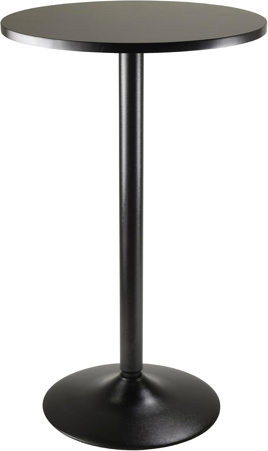 Winsome Obsidion Round Tall Pub Table, Black, 40" | Small High Top Circle Bar Style Cocktail or Bistro Table for Kitchen, Breakfast Nook, Dining Area