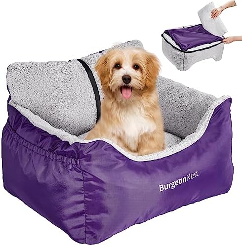 BurgeonNest Dog Car Seat for Small Dogs & Cats Under 25 lbs,Black
