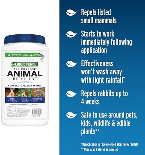 Liquid Fence All-Purpose Animal Repellent Granular 2 Pounds, Repels Rabbits, Squirrels, Mice And Other Small Mammals