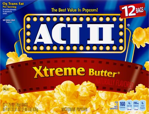 Act II Xtreme Butter Microwave Popcorn, 2.75 oz., 12-ct Bags