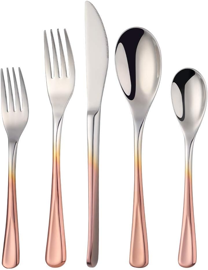 Silverware Set Stainless Steel 20 Piece Flatware Set Kitchen Cutlery Heavyweigh Utensil Service for 4 Include Knife Fork Spoon, Mirror Finish