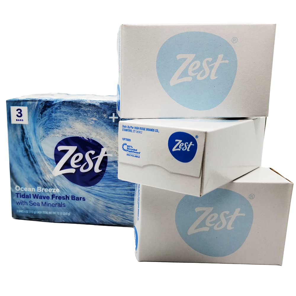 Zest 8-Bar Bath Size Soap, Aqua, 4 Ounce per bar, 8 bars, 32 Ounce