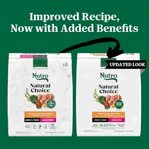 Nutro Natural Choice Small Breed Dry Dog Food, Chicken & Rice, 5 lb | Non-GMO, Real chicken #1 ingredient, no corn, wheat, soy, Omega-3 & 6 for soft shiny coat, supports energy, bones & muscles