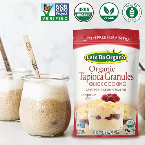 Let's Do Organic Tapioca Granules, Instant Tapioca - 6 Oz (Pack of 6) | Pudding Mix