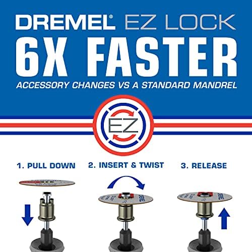 Dremel 160-Piece Rotary Tool Accessory Kit with EZ Lock Technology - 1/8" Shank - Cutting Bits, Polishing Wheel and Compound, Sanding Drums and Sanding Discs (710-08) | EZ Lock technology, cutting, polishing and sanding accessories