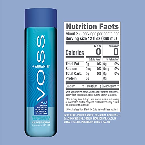 VOSS+ Aquamin Enhanced Water - 12 Pack Bottles, 850ml - Purified Hydrating