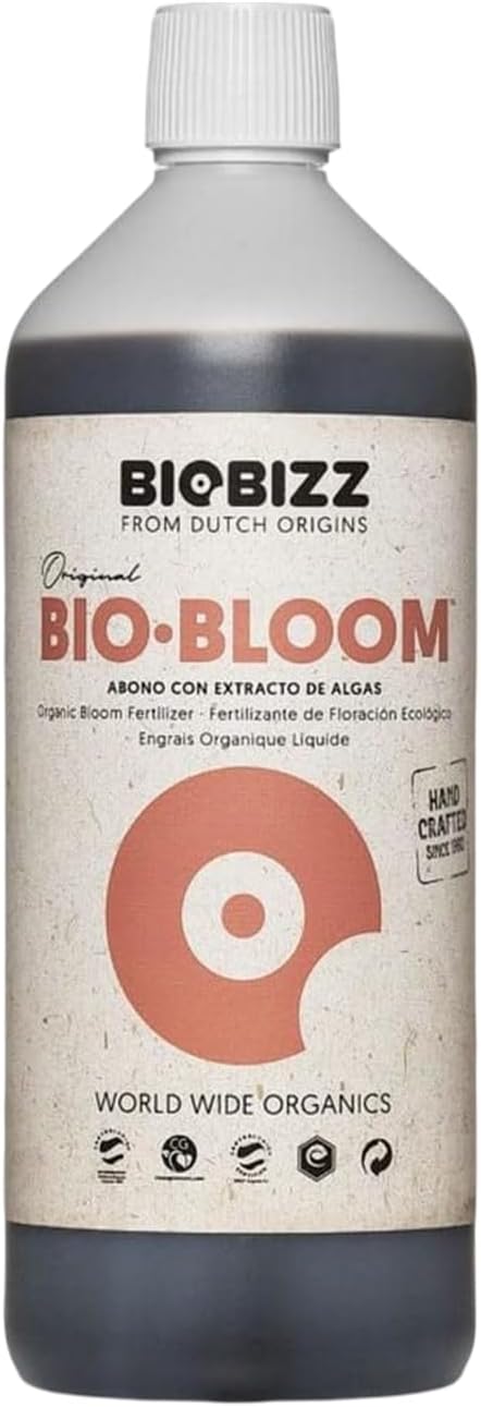 BioBizz 1L Bio-Bloom Liquid Fertiliser - Certified Organic Bloom Feed with Natural Sugar Beet Extract - Promotes Flowering, Fruiting & Resin Production - for Soil, Coco & Hydroponics