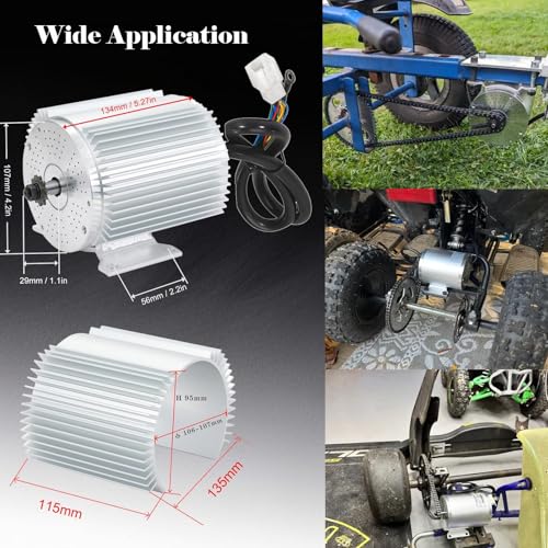 BLDC 72V 3000W Brushless Motor Kit with 50A Controller, Throttle, Pedal