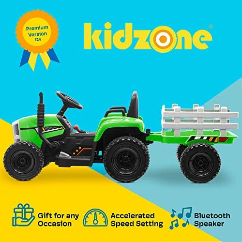 Kidzone 12V 7Ah Premium Electric Tractor Ride On Toy, Green